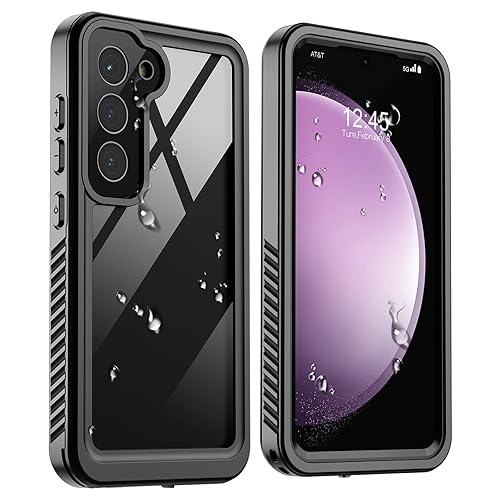 zapica Designed for Waterproof Samsung Galaxy S23 Case, Built-in Camera & Screen Protector [IP68 Waterproof] [Military Drop Proof] Full Body Protective Phone Case for Galaxy S23, Black/Clear - Galaxy S23 6.1''