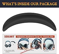 Vista 7 de SOULWIT Protector de diadema mejorado para AirPods Max (USB-C/Lightning), a prueba de sudor, diadema de silicona suave y lavable, cubierta completa