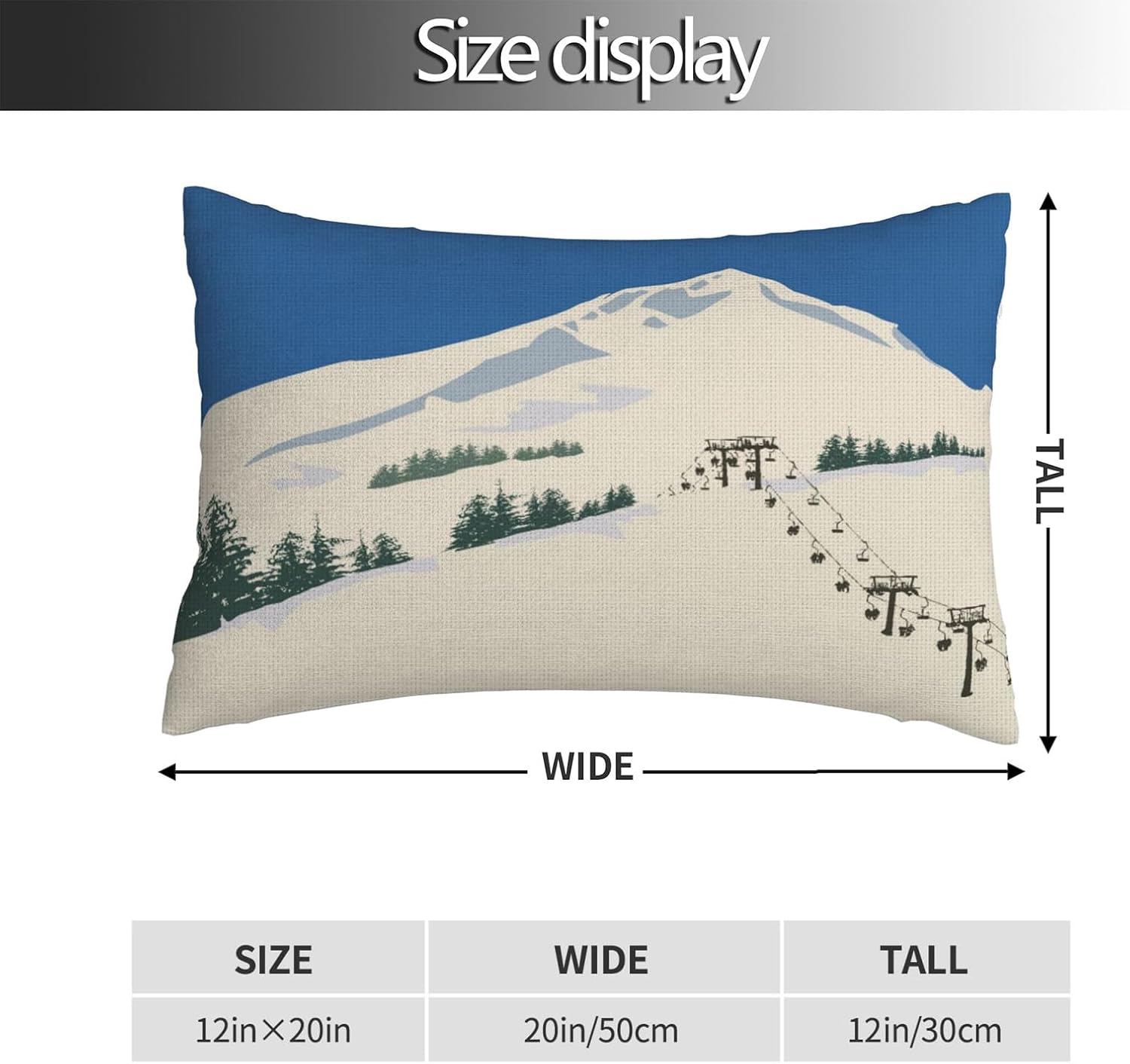 Skiing Ski Throw Pillow Covers Winter Scene Lumbar Pillow Cover 12x20 Inch Set of 2 Travel Mountain Villa Pillowcase Decorative Cushion Cases for Couch Sofa - Image 3