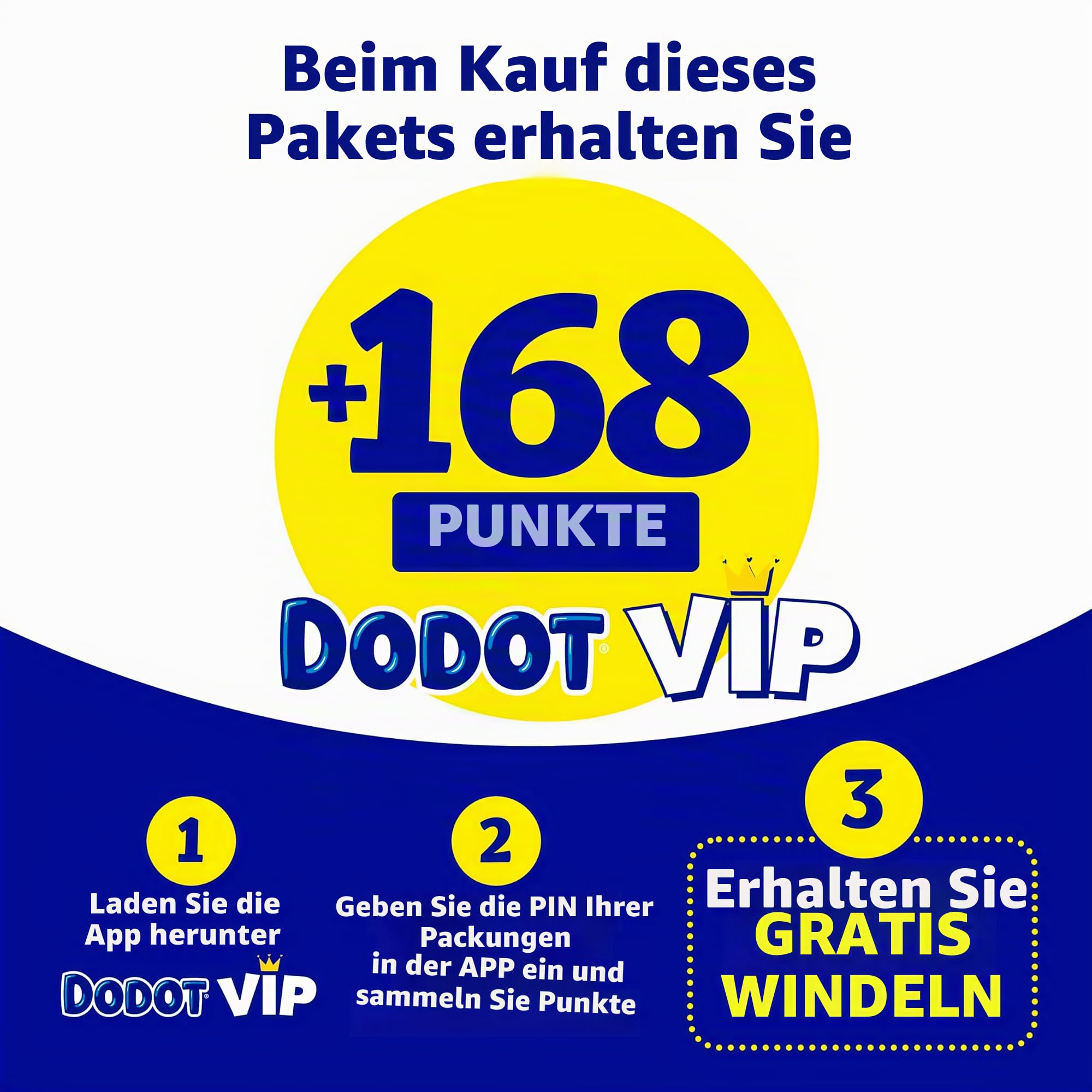 Dodot Bebé Sensitive Windeln, Größe 5, 11-16 kg, 168 Windeln und 4 Hose, Geschenk, optimaler Hautschutz, deDodot, Monatspack