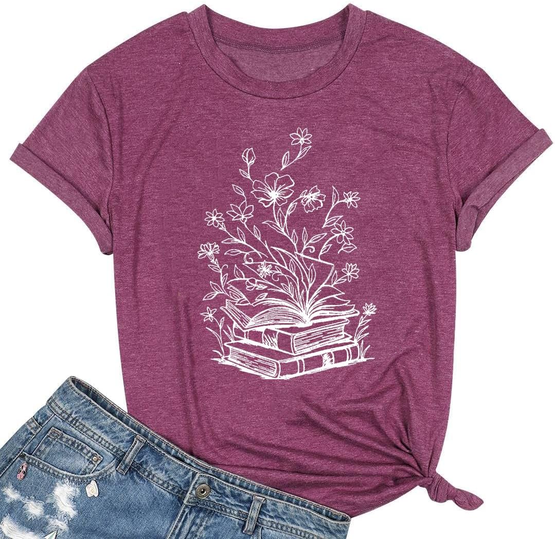 Book T-Shirts for Women It's A Good Day to Read Shirts Book Lovers Shirt Casual Short Sleeve Tee Tops