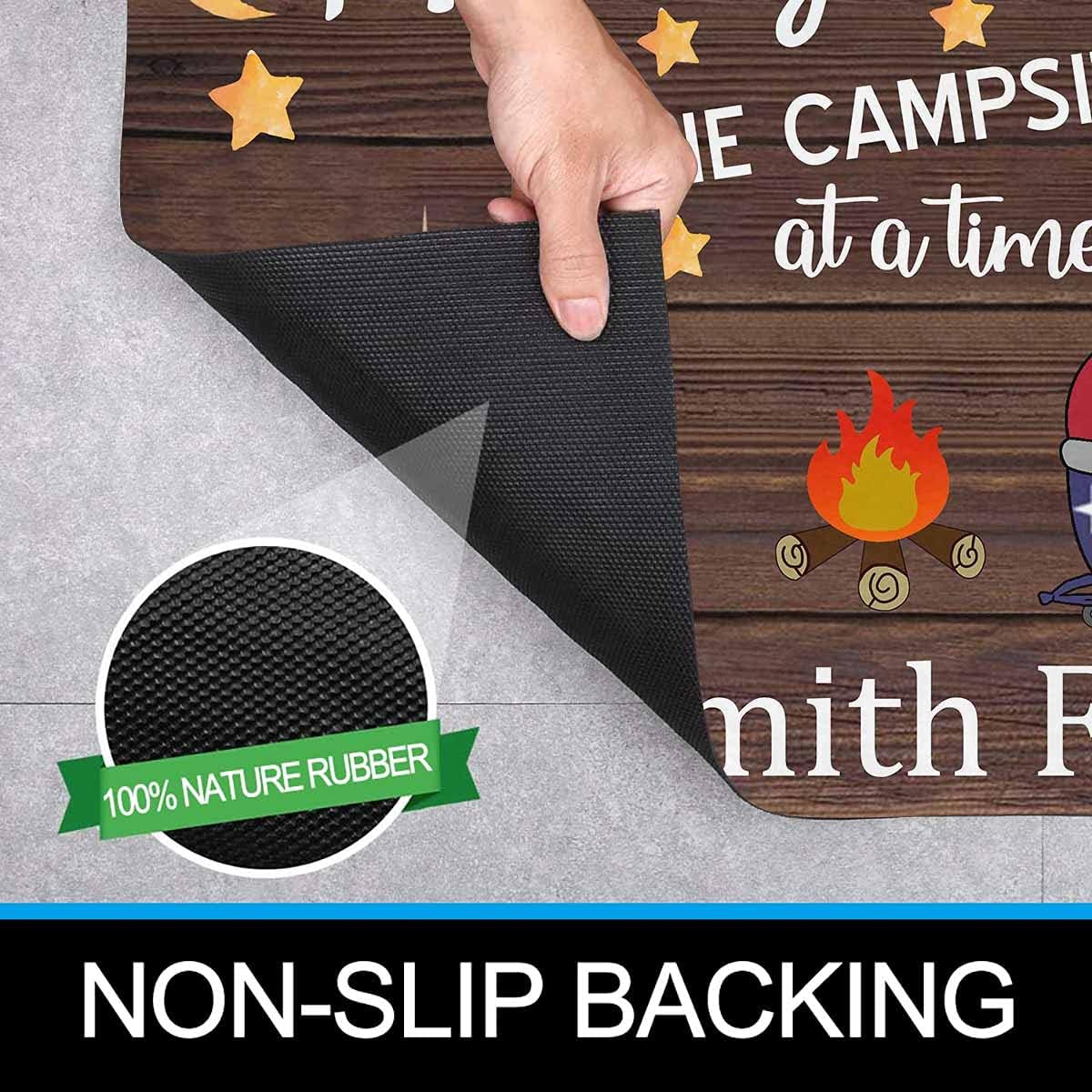 Customized Camper Doormat, Personalized Camping Rv Door Mats Making Memories One Campsite A Time for Indoor Outdoor Entrance Floor, Funny Gifts Rugs Outside Decor (24 X 16 inches)