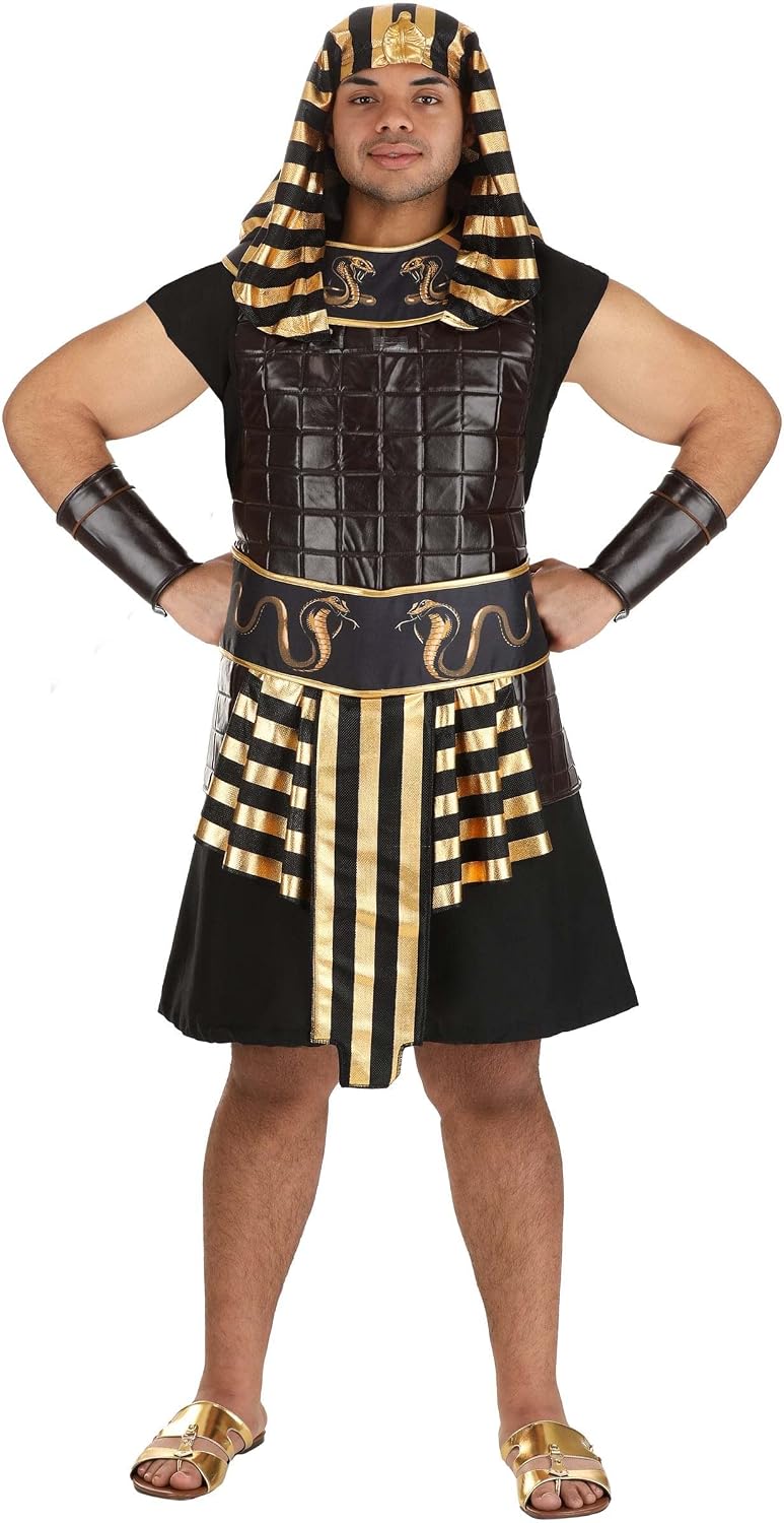 Ancient Pharaoh Plus Size Costume for Men - Tunic, Chest Piece, Collar, and Gauntlets