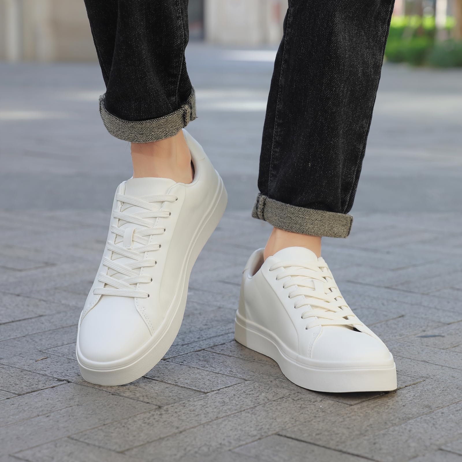 Uomo Sneakers Casual Scarpe in Pelle Scarpe da Ginnastica Passeggio Skateboard Business EU41-46