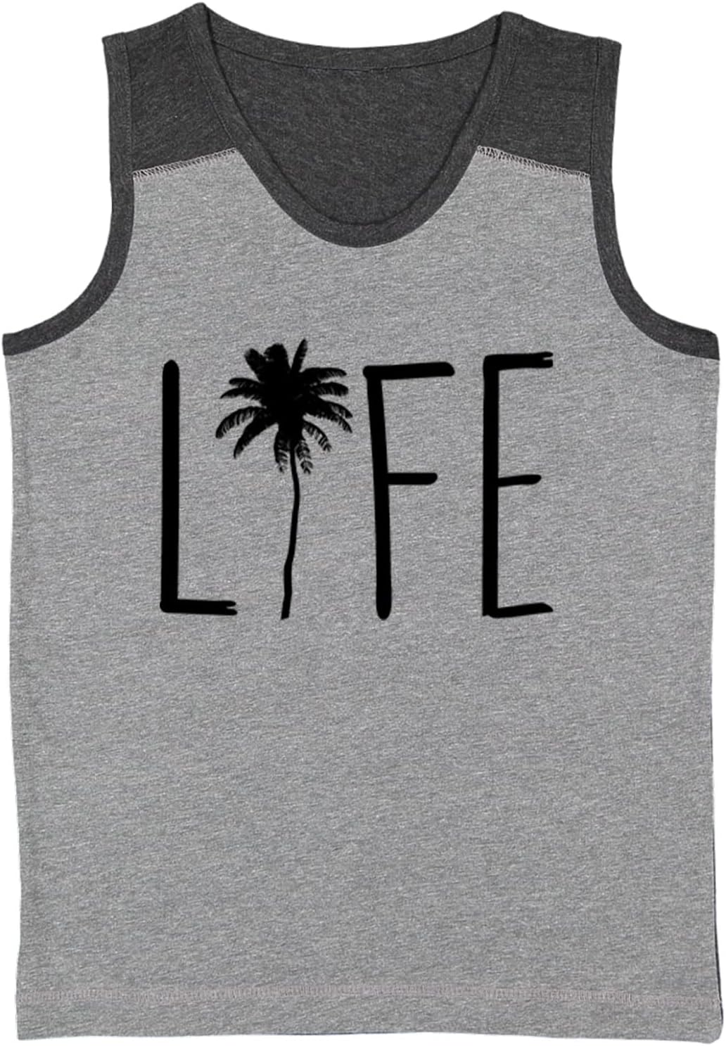 Life with Palm Tree - Stylish Tropical Youth Contrast Back Tank Top