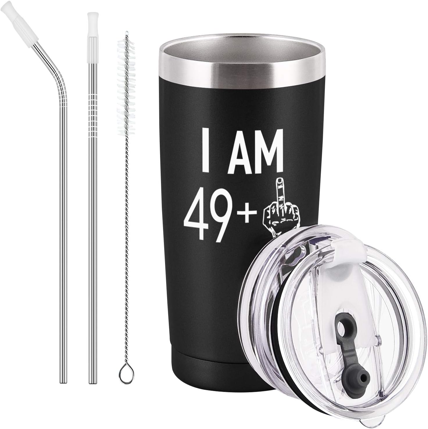 GINGPROUS 49 + One Middle Finger Travel Tumbler for Men