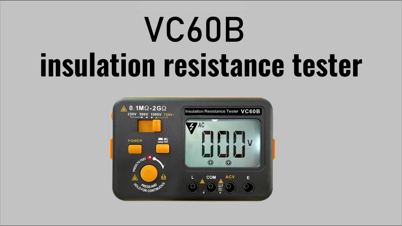 Image of VC60B Insulation Resistance Tester,SKYCENX Megohmmeter Megaohm Meter,with 250V /500V /1000V Test Voltage Testing,Insulation Resistance IR 0.1MΩ~2GΩ and Measure 750V AC Voltage,Testing Wiring Insulation