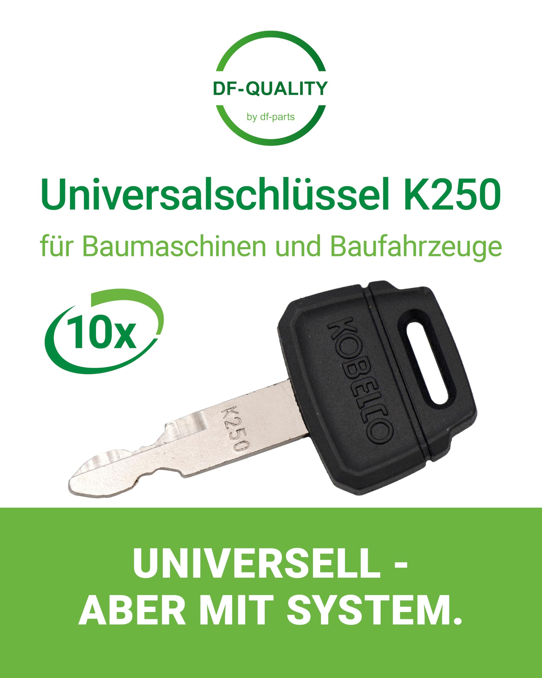 Schlüssel K250 Universalschlüssel Baumaschinenschlüssel für Kobelco New Holland Bagger Radlader Starterschlüssel Zündstarterschlüssel Canycom Dumper (10)