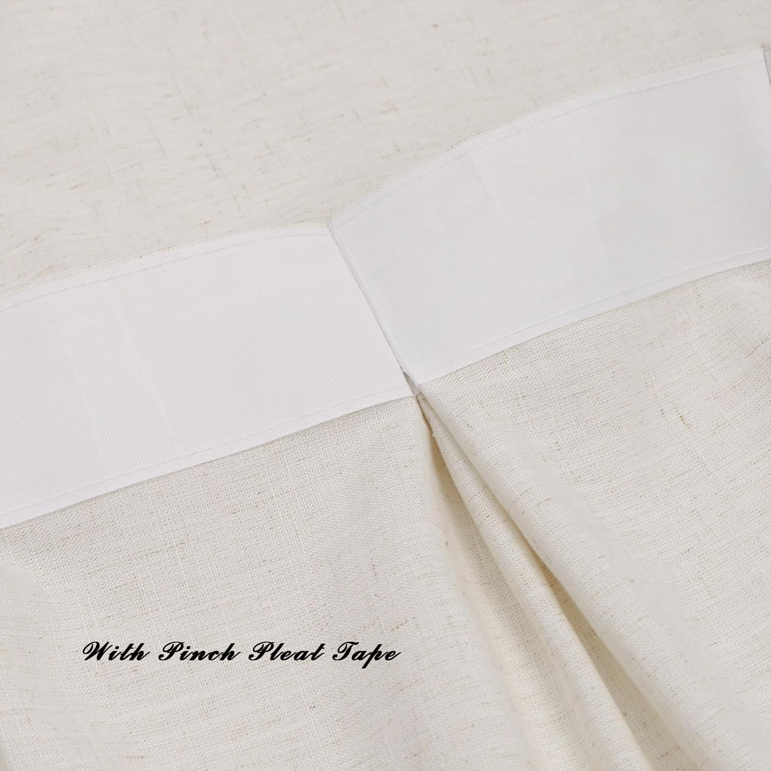 Pinch Pleated Linen Blended Curtains Semi-Sheer with Pin Hooks 63 72 84 96 108 120 inches Length - Pinch Pleated Linen Blended Panel Drapes Window Shades for Living Room(1 Panel,72″x84″)