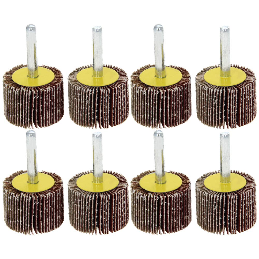 Utoolmart Shank Mounted Flap Wheels With Mandrel With 35Mm Grinding Head Abrasive Sanding Wheel Polishing Buffing Rotary Accessories Kit Used For Grinding 8Pcs