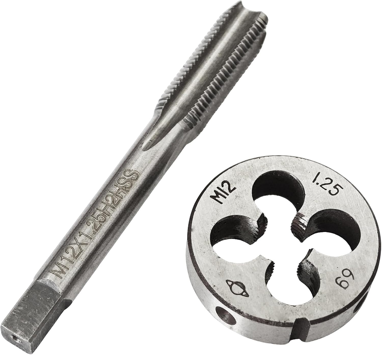 5/8"-18 UNF Metric Tap and Die Set, HSS Machine Thread Tap and Round Die for Right Hand Threading, Ideal for Nut and Bolt Repair