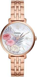 Women's Jacqueline Quartz Stainless Steel Three-Hand Watch, Color: Rose Gold (Model: ES5275)