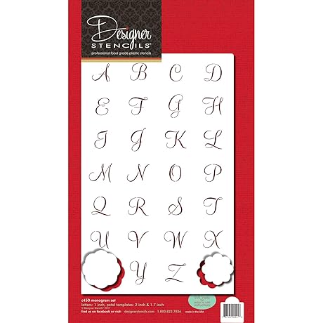Designer Stencils Emily's Mini Monogram Set 1 Inch Letters Cookie Stencil