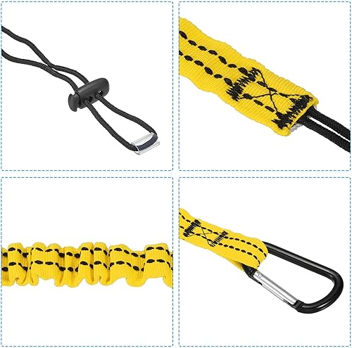 Miniatura 4 de PATIKIL Cordón para herramientas con gancho en D, paquete de 2 correas de seguridad de 35 pulgadas de 0.8 pulgadas de ancho para protección contra