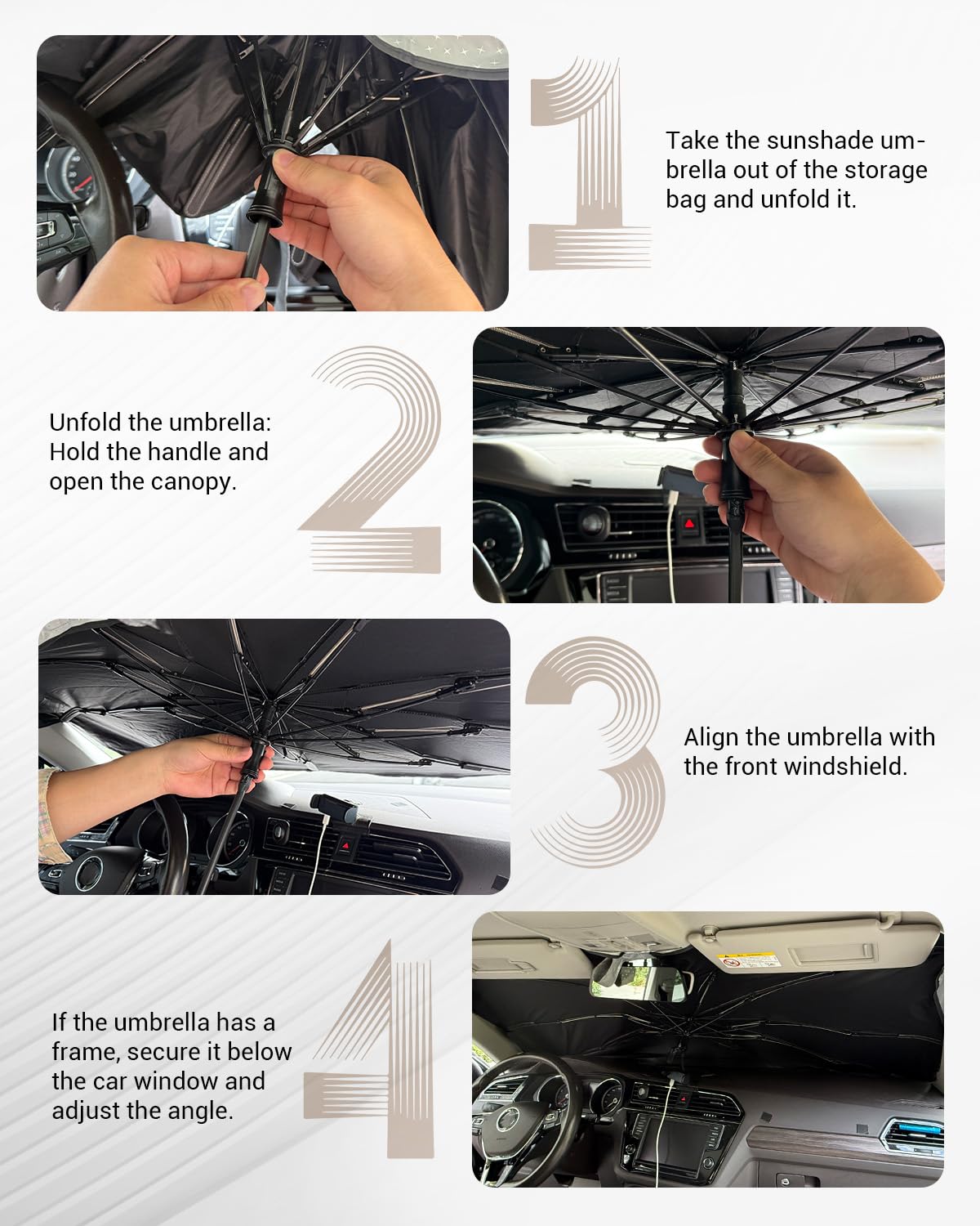 YEE PIN Paraguas parasol de alto rendimiento para coche de fibra de vidrio compatible con Renault Captur 1 2013-2019/2 2020-2025 Sombrilla parasol para coche, plegable, protección contra los rayos UV.