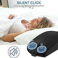 Vista 6 de Bluetooth Wireless Mouse for MacBook Air Mac Pro iPad Laptop Computer Pad Optical Rechargeable Slim Silent Dual Mode