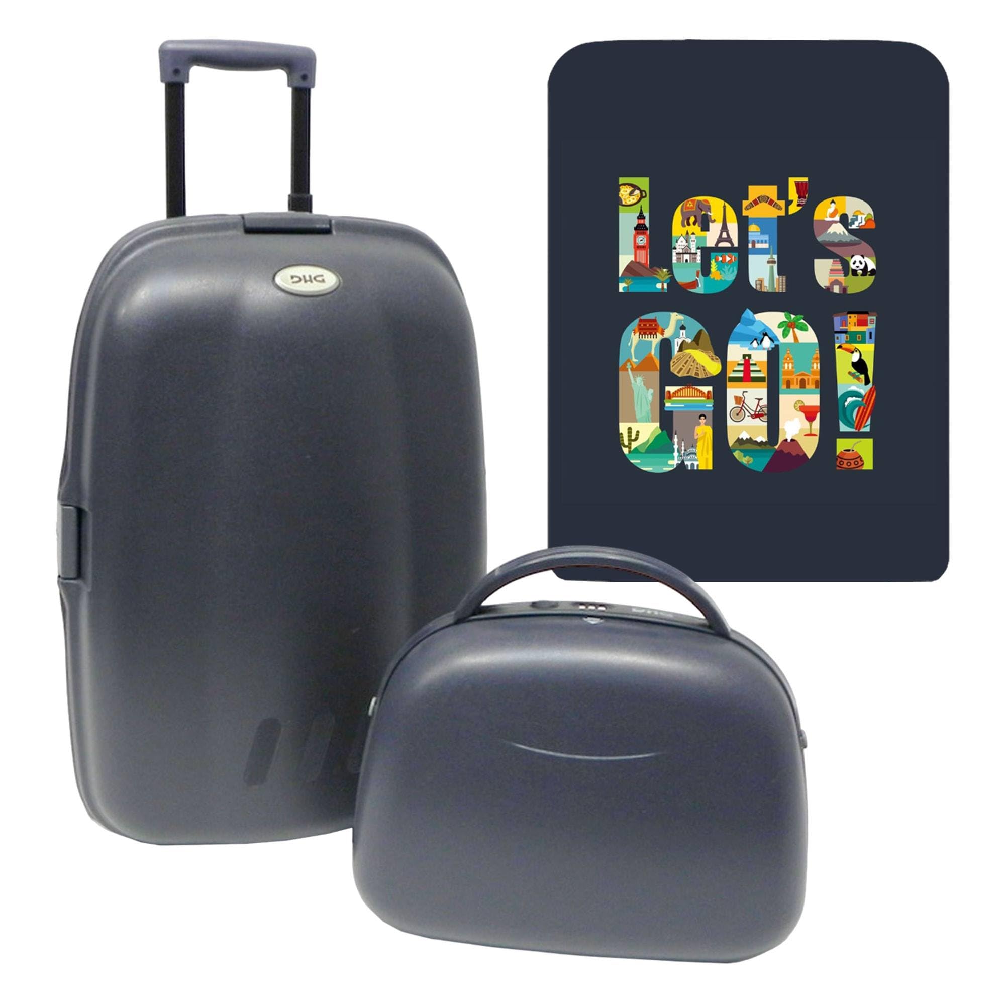 WELL HOME MOBILIARIO & DECORACIÓNLet's Go Set with Suitcase Trolley + ABS Cosmetic Bag with Protective Case Colourful Suitcase Set Trolley + Toiletry Bag with Protective Case