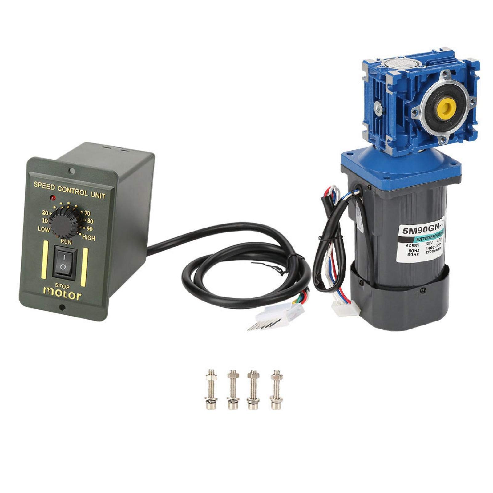 220V 90W Schneckengetriebemotor Gleichstromgetriebemotor mit Selbsthemmung für Mini-Winden und andere Gelegenheiten(60k)