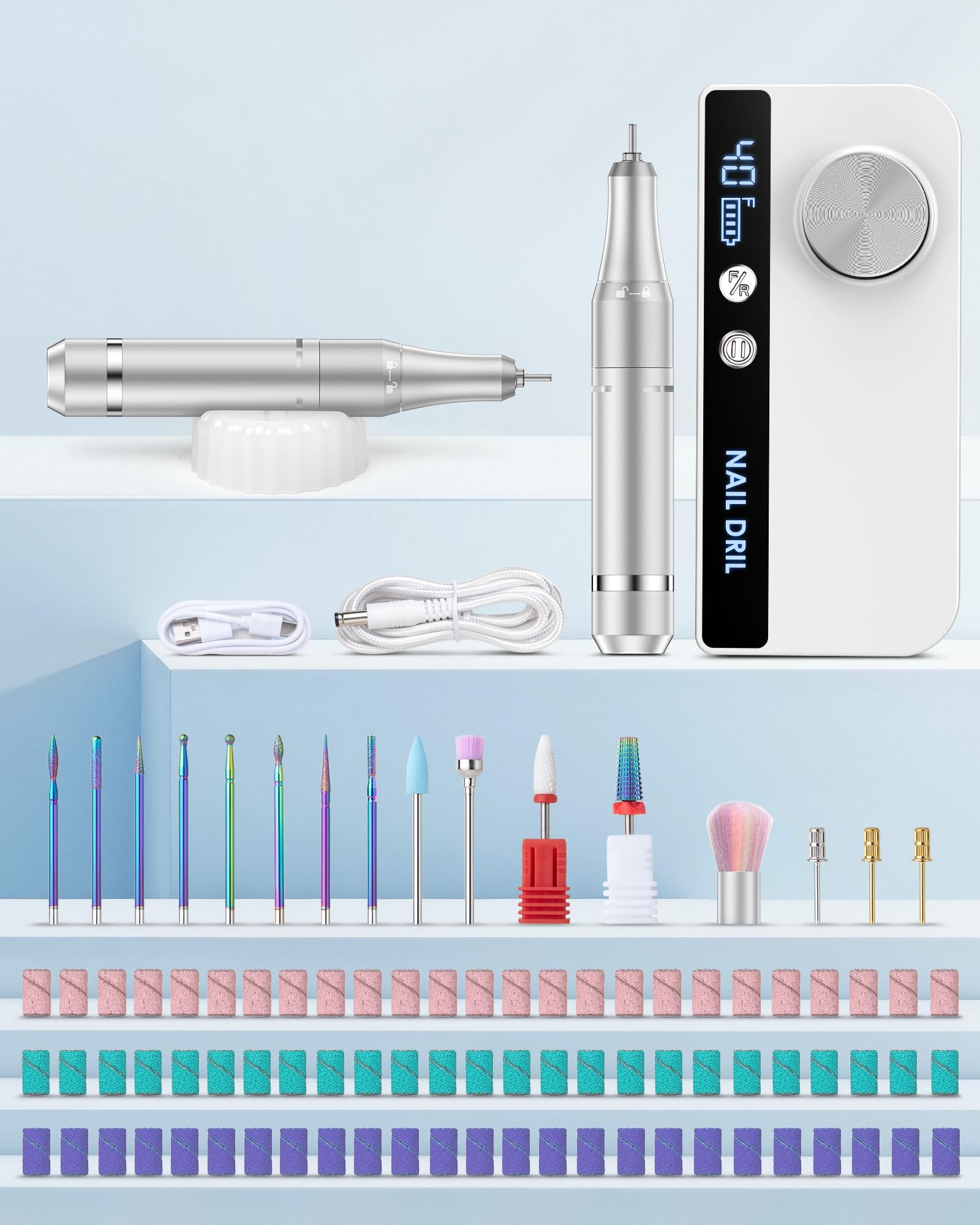 Heypappy Torno para Uñas, Limador de Uñas Eléctrico Recargable Portátil