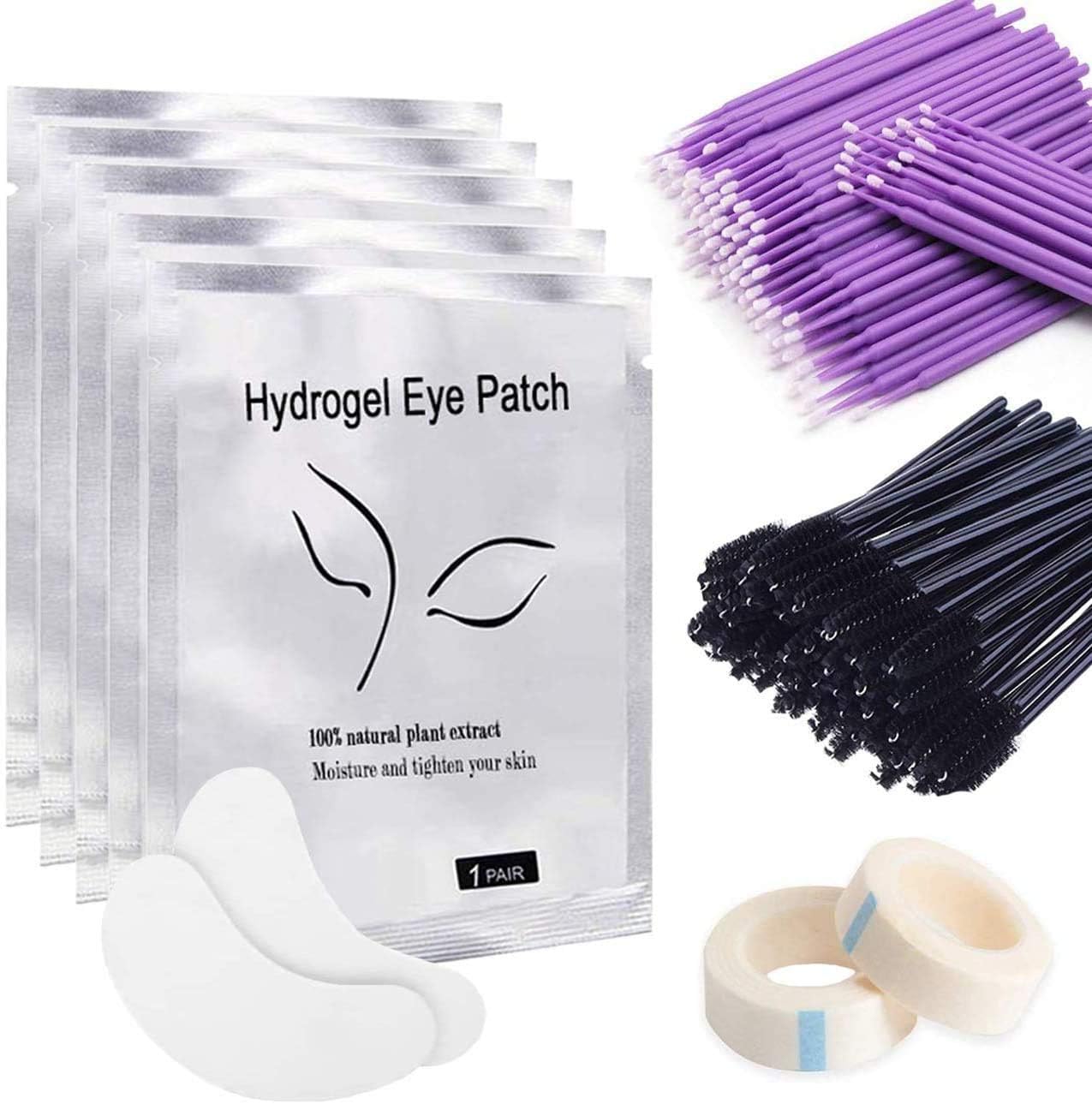 Aikvigss 50 Pairs Eyelash Pads Lint Free Under Eye Gel Patches for Lash Extensions, Eyelash Extension kit for Pro Salon and Individual Eyelash Extension