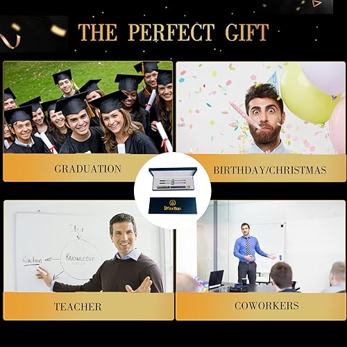 Miniatura 6 de iMorllan Bolígrafos de lujo para diario bonitos bolígrafos de tinta negra bolígrafos de gel de punta fina suave bolígrafos de metal de lujo para