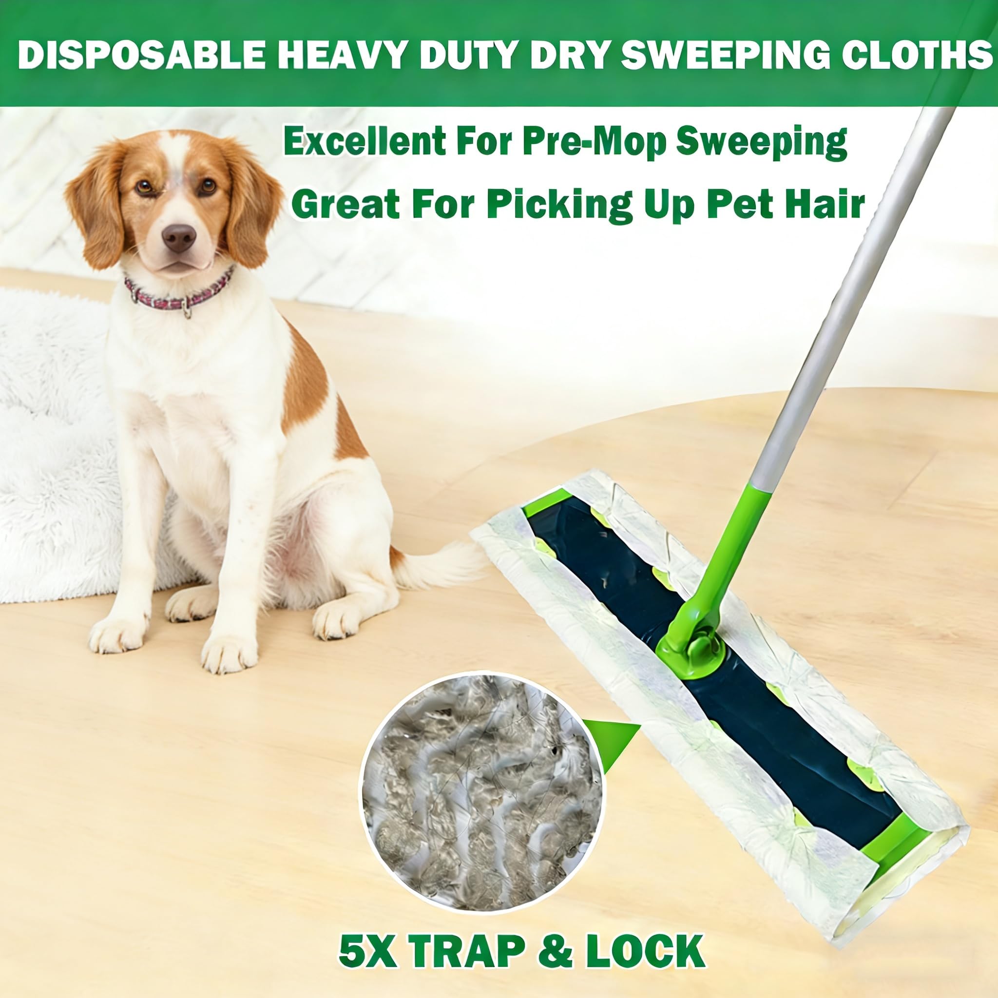 XL - Paño de barrido seco resistente para trapeador Swiffer Sweeper XL, recambios de paño seco desechables XL, repuestos de almohadilla seca XL para pelo de mascotas, paños secos extra grandes para