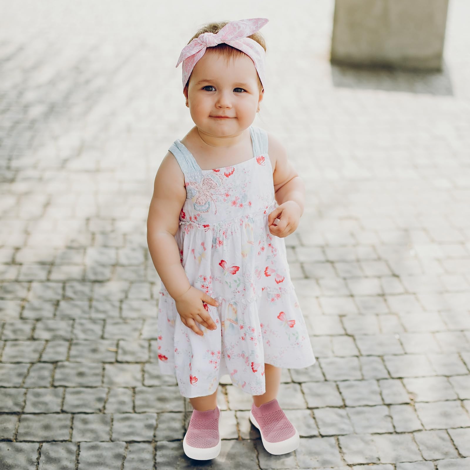 LACOFIA Chaussons Bébé Garçons Filles Respirants Chaussures Premier Pas Antidérapante avec Semelle Souple en Caoutchouc