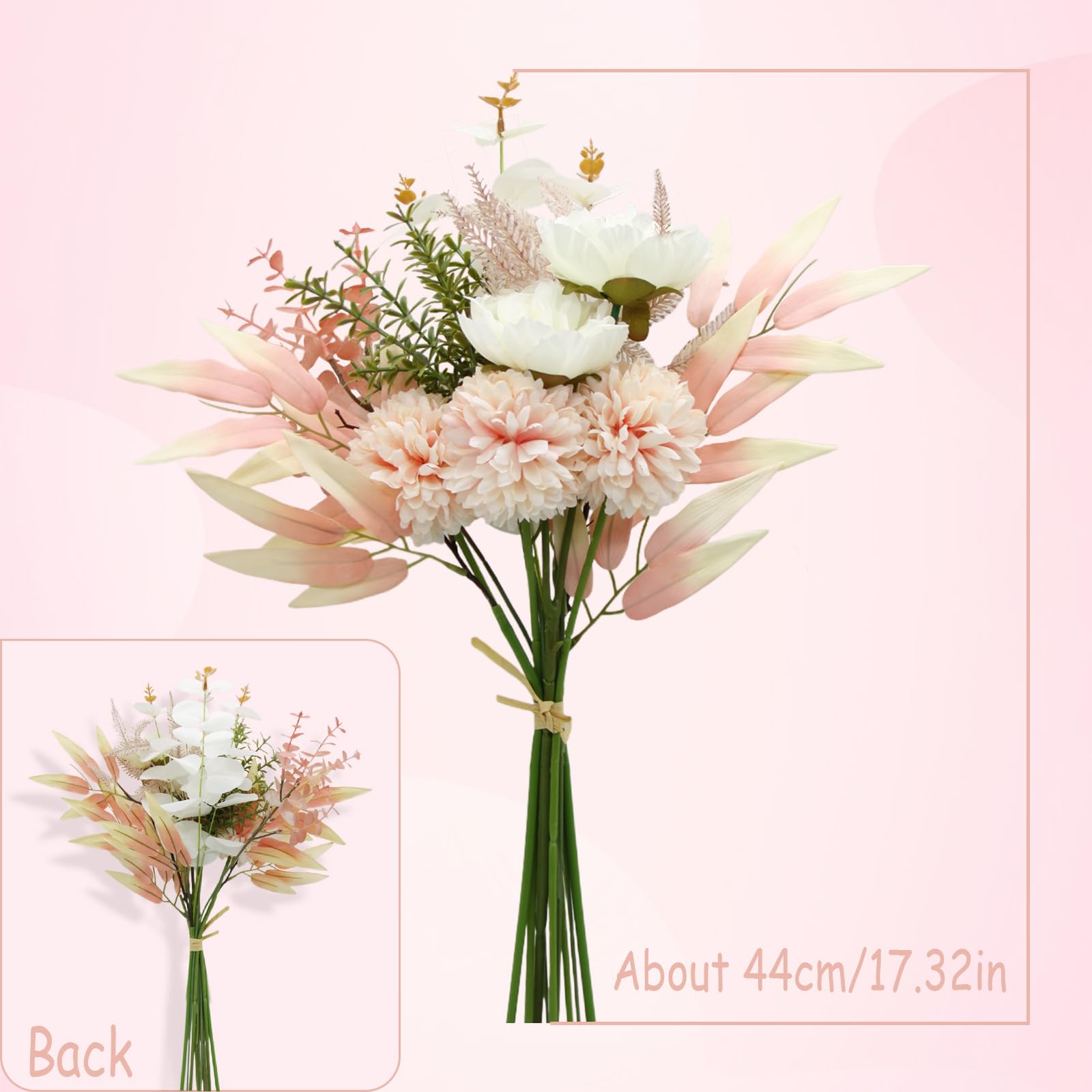 Hollyone Fleurs Artificielles D'hortensia Dans Un Vase, Arrangements De Fleurs Artificielles En Soie Orange Avec