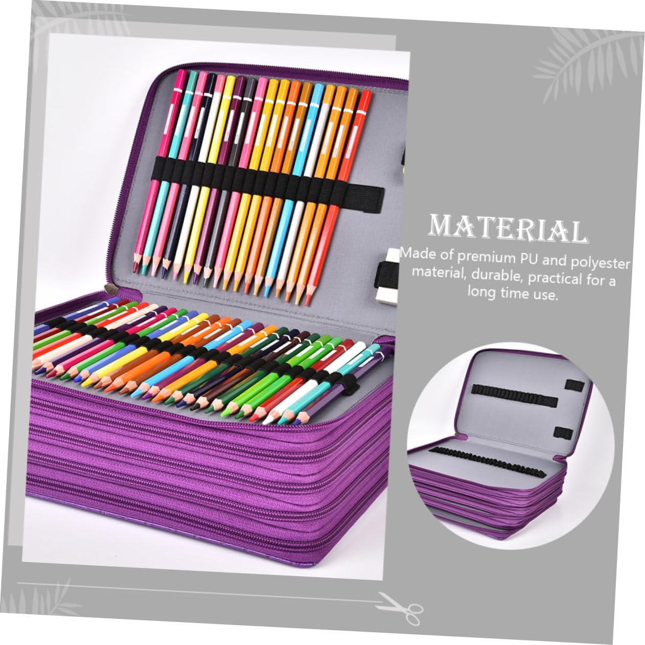HOMSFOU Borsa Organizer per Cancelleria 252 Fori in Pu e Poliestere, Astuccio Capiente per Matite e Pennelli, Borsa Scolastica Leggera per Scuola e Disegno