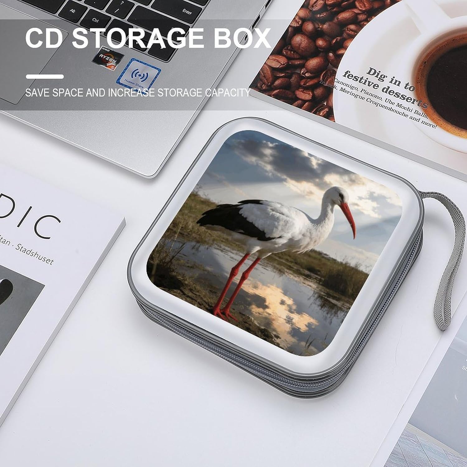 Stork CD Case 40 Capacity Premium DVD Cases with Zipper DVD Collection Storage Bag Hard Plastic CD Holder Protective Disc Storage Organizer for Car Travel Home image 4