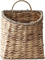 GYASVWU Handmade Water Hyacinth Woven Hanging Basket - Wall Planter with Handle for Garden Farmhouse Home Decor (8.66x4.72x11.42")