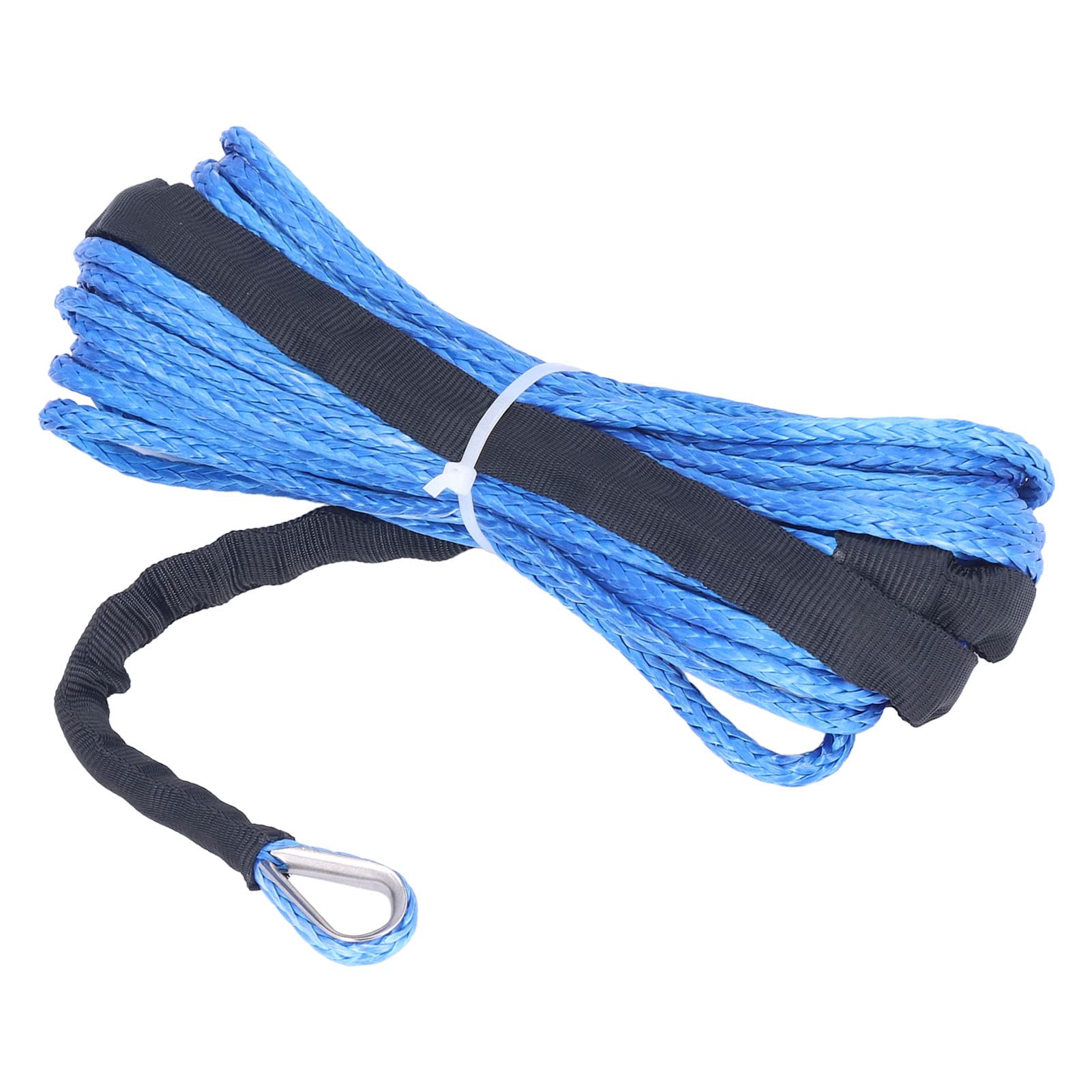 Akozon Cuerda Sintética para Cabrestante, 6 Mm X 15 M / 1/4 Pulg.x 50 Pies Cuerda para Cabrestante de Remolque Cuerda para Cabrestante Cuerda para Cabrestante Resistencia a la Rotura con Funda Protect