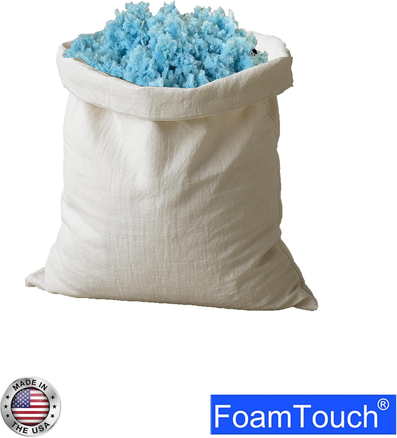 FoamTouch 10 LB Blue Shredded Memory Foam Filling, Soft Pillow Stuffing, Bean Bag, Couch Pillow Refill, Cushion, Stuffed Animals, Dog Bed, Crafts, and Many More DIY Projects - Image 2