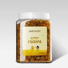 Pureserve Premium Seedless Green Raisins 1Kg – Naturally Sweet & Juicy, High in Antioxidants & Fiber, Immunity & Energy Booster Dry Fruits