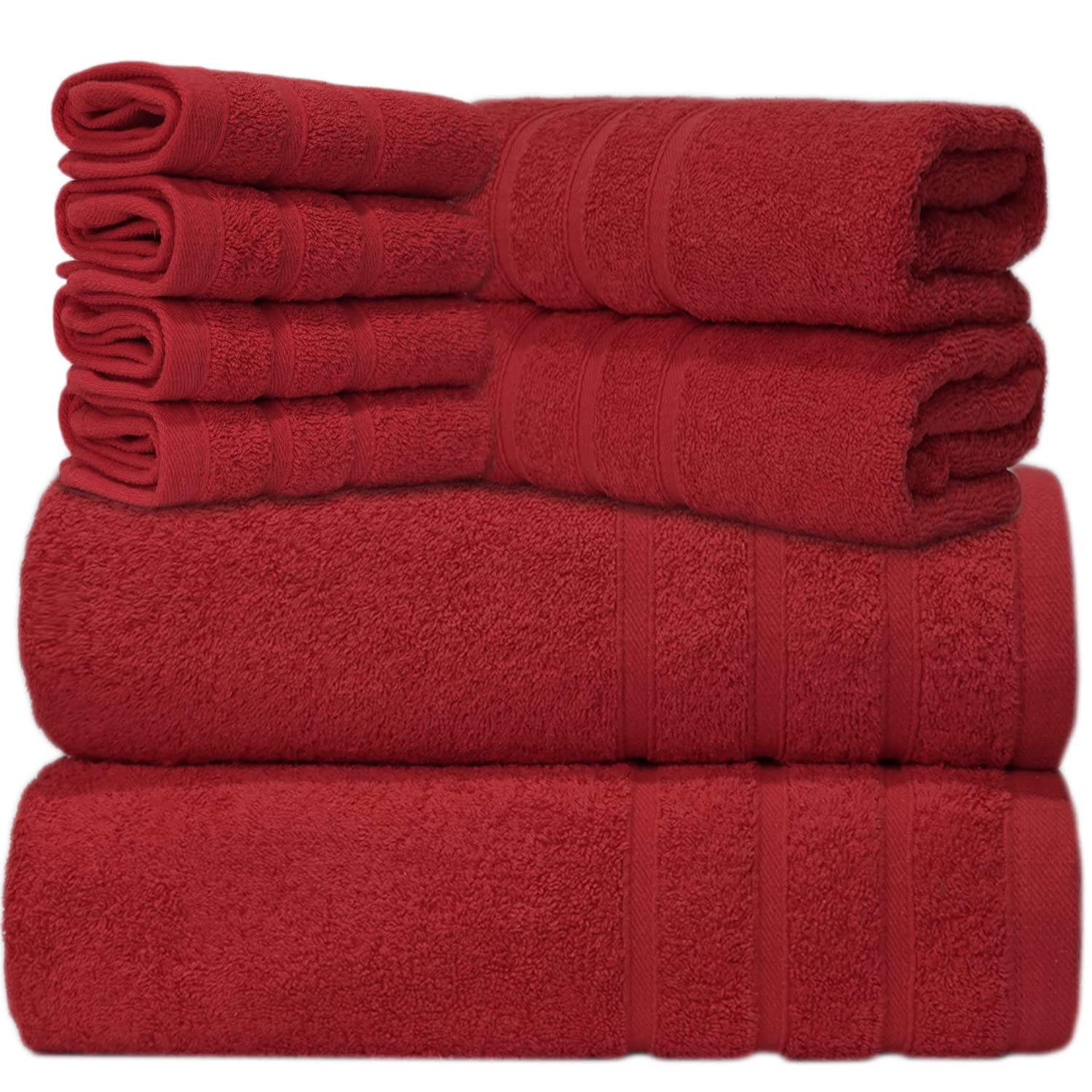 ZZZMRH Premium 100% Egyptian Cotton Towel Bale Set - 4 Pieces, super soft quick dry 550 Gsm Xlarge size, Red 4 Pieces Towel Set for Bathroom
