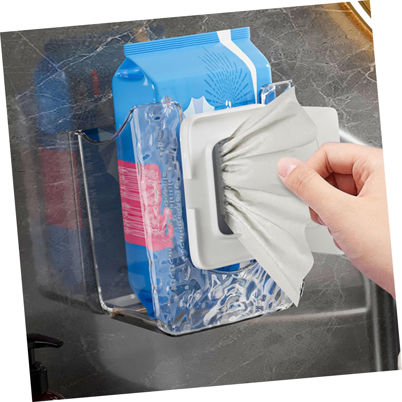 PRETYZOOM Lot De 4 Distributeurs De Mouchoirs Muraux Élégants Boîte De Rangement Multifonction pour Lingettes Et Mouchoirs pour Bébé 2 Pièces X 4