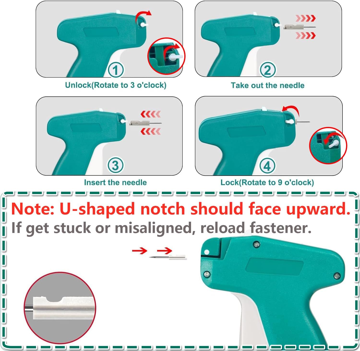 Mini Stitch Gun for Clothes, Mini Clothing Stitch Gun Speedy Cloth Fixer, Quick Cloth Sewing Stitch Gun,  Tagging Gun Kit with 2500 Black & 2500 White Fasteners, 6 Needles and Hard Case thumbnail