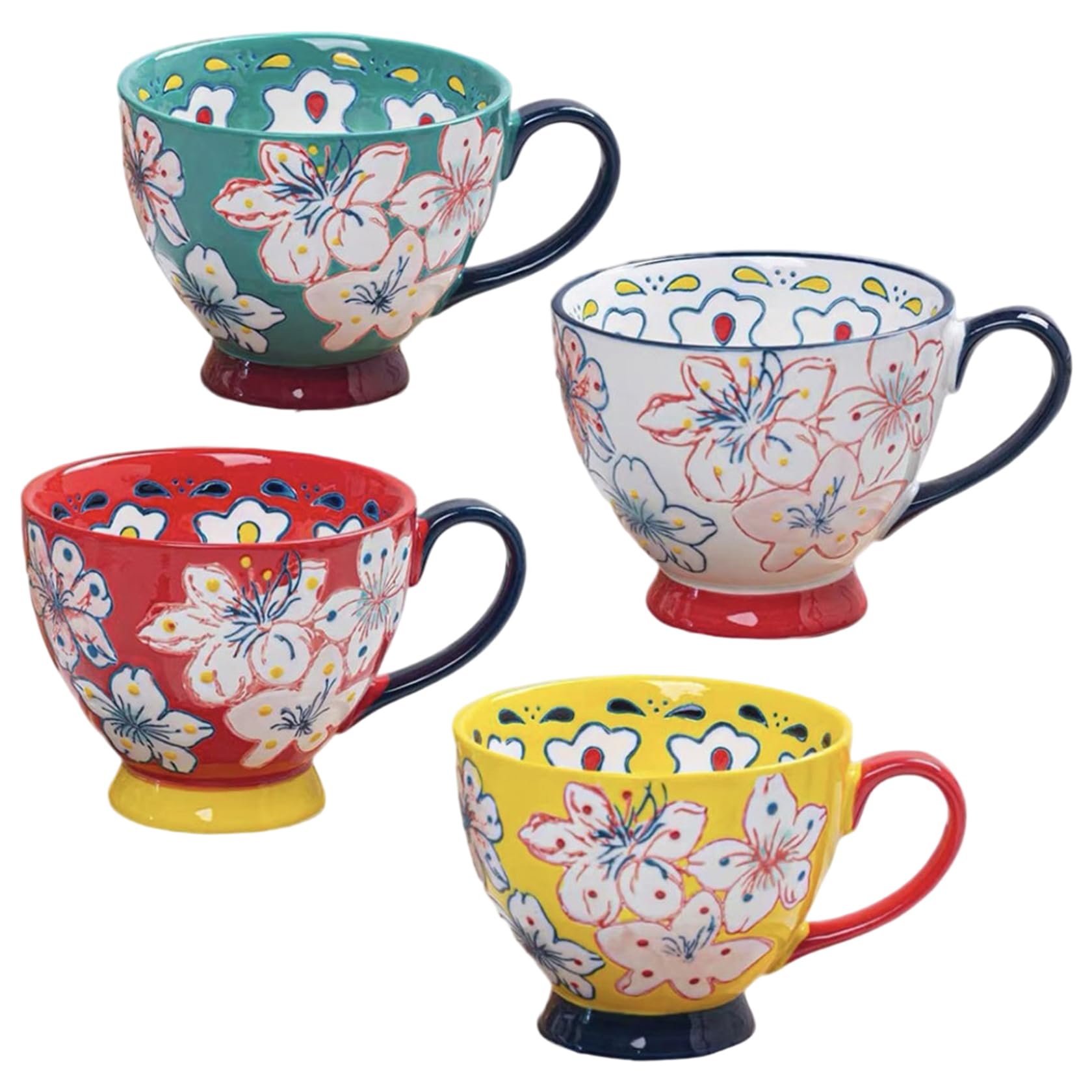 Tasse à café en céramique élégante au style floral d'époque