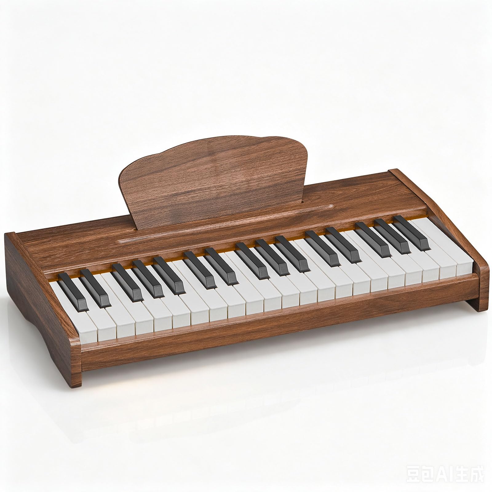 Piano Numérique Enfants 37 Touches, Instrument Éducatif de Musique (Noyer)