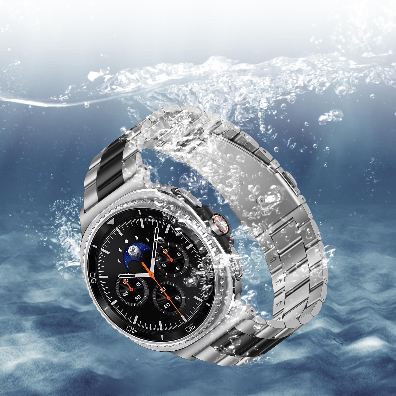 Metalowy pasek kompatybilny z Samsung Galaxy Watch 7, 6, 5, 4 FE, 44 mm, 40 mm, bez szczelin, do Galaxy Watch 6 Classic 47 mm, 43 mm / 5 Pro 45 mm