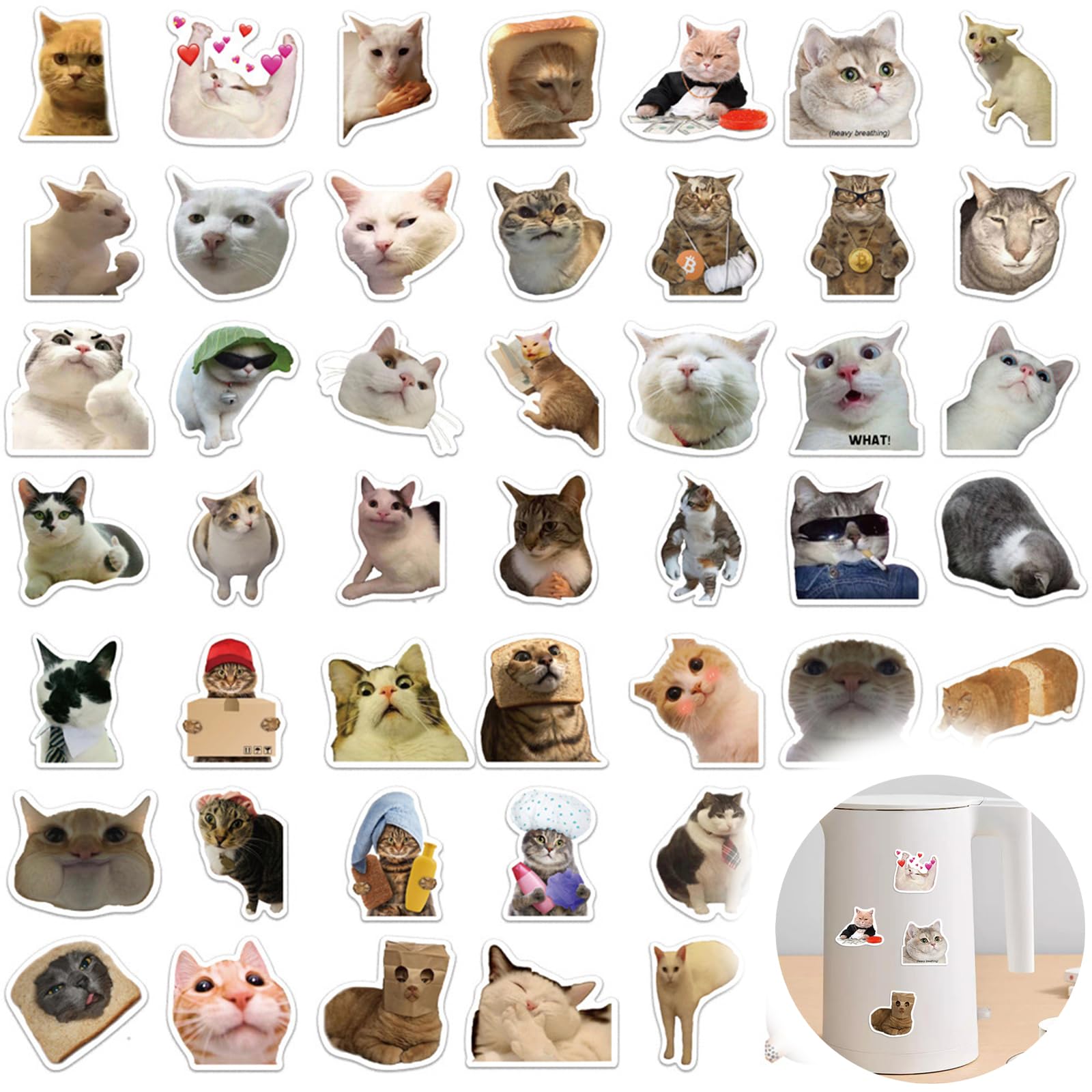 150 Piezas Divertidas Pegatinas de Gato Set, Gato Pegatinas de Vinilo Impermeables con Pegatina de Perro para Scrapbooking, Laptop, DIY, Teclado, Skateboard, Maleta, Regalo para Niños, Adolescentes