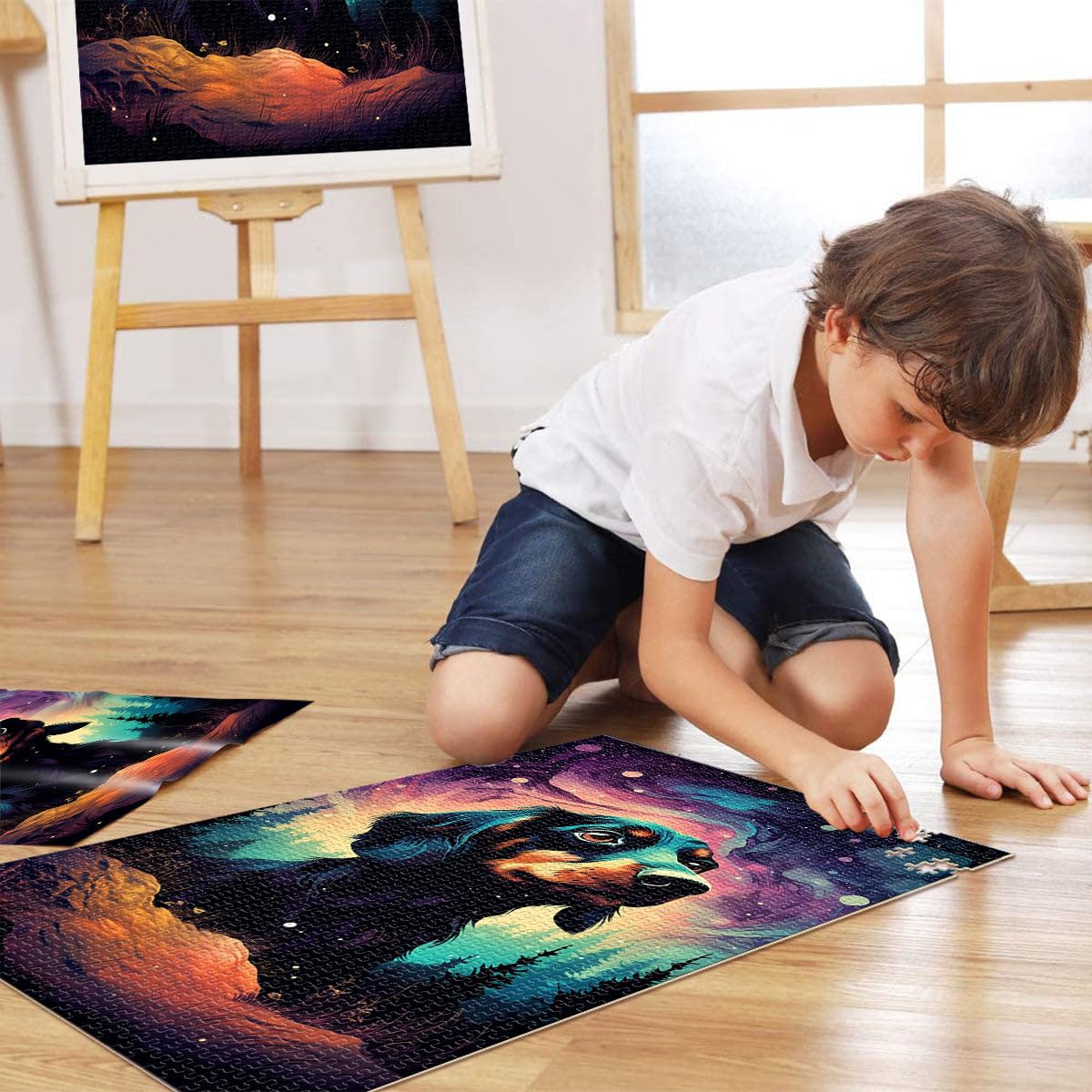 Puzzles 2000 pièces pour Adultes, bébé Teckel, Jeu éducatif Familial, Cadeau d'anniversaire, 70 x 100 cm, pour Adolescents à partir de 14 Ans