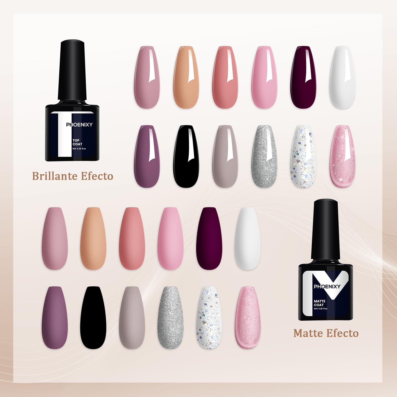 Phoenixy Kit Manicura Semipermanente 12 Colores Uñas Semipermanentes Kit Completo con U V/LED Lámpara Herramientas de Manicura