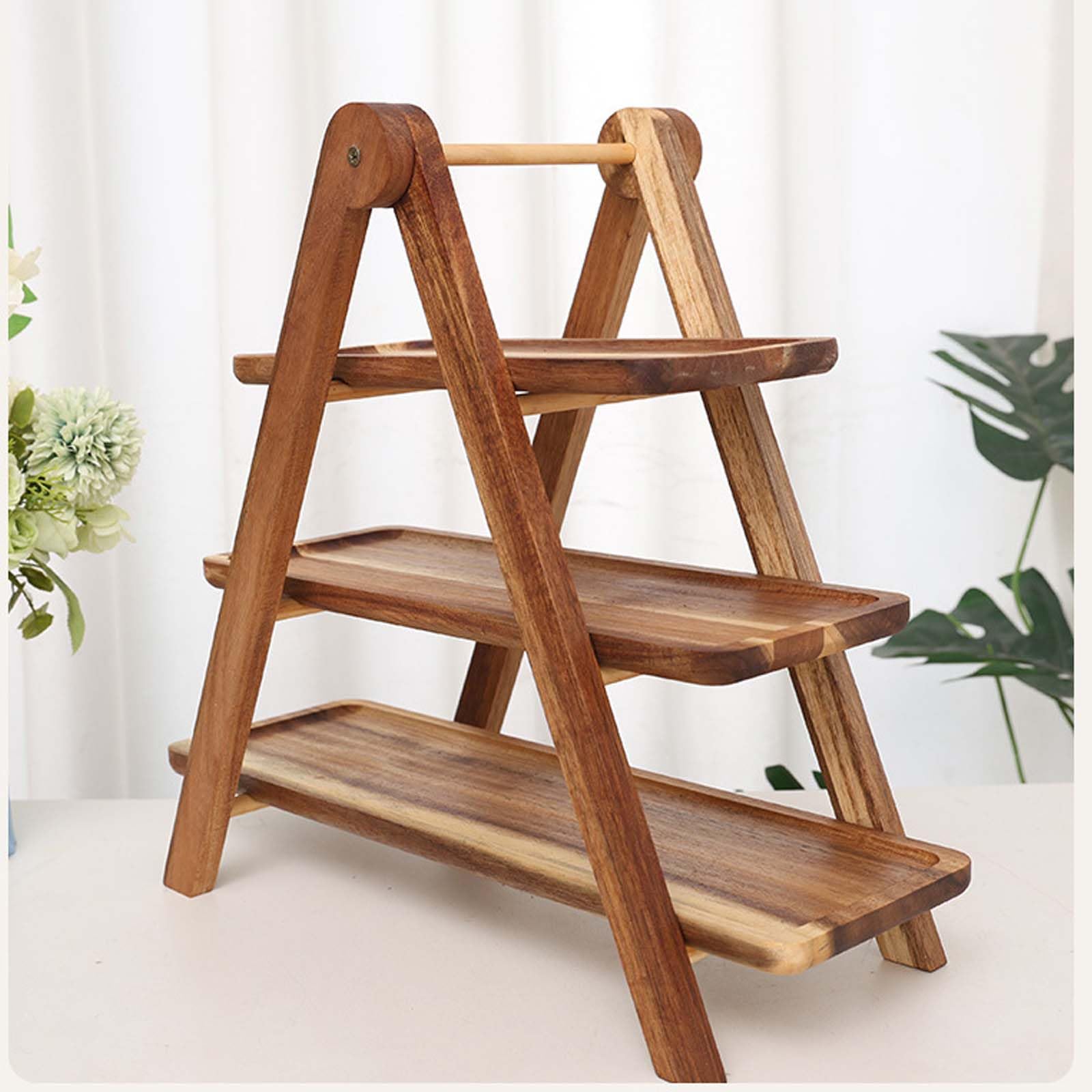 Échelle en bois à 3 niveaux pour réussir la décoration de votre buffet de fête