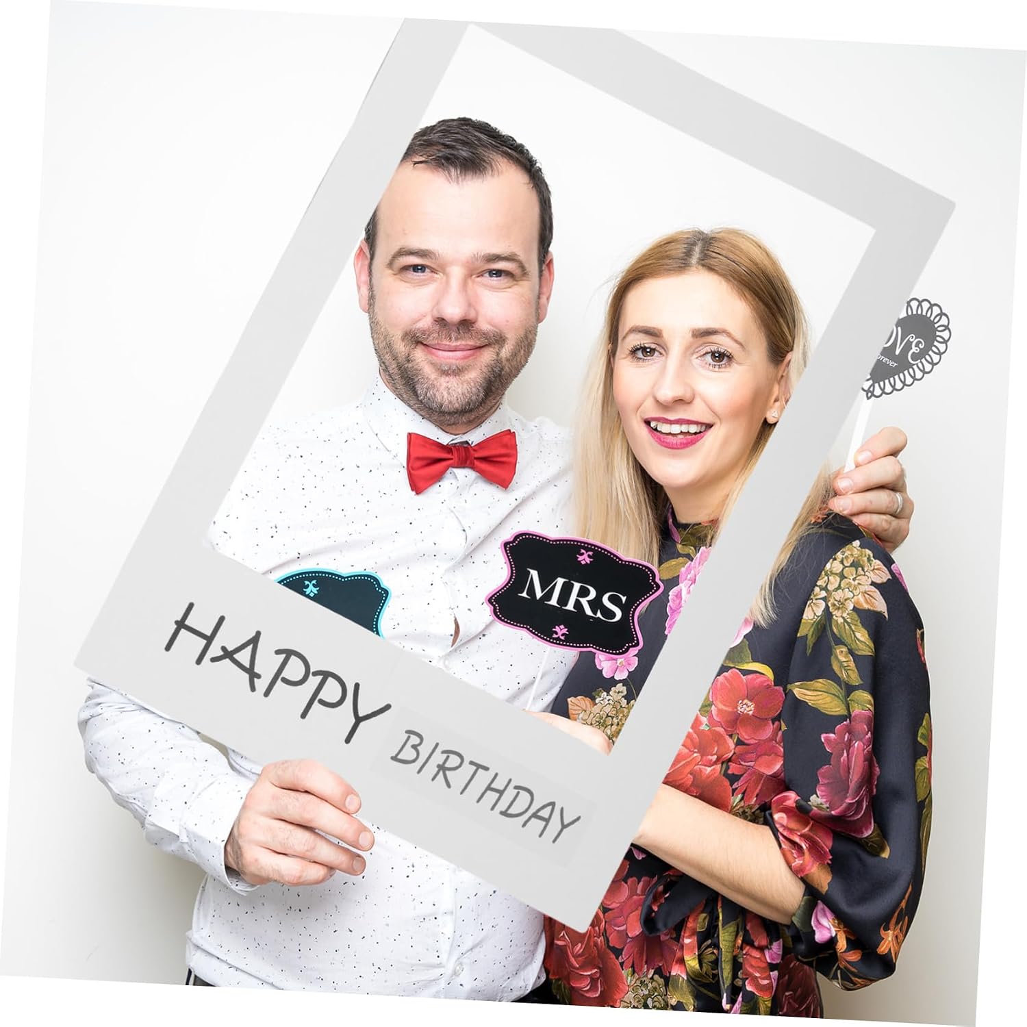 VALICLUD Happy Birthday DIY Paper Picture Frame Cutouts Fun Photo Booth Props for Birthday Party Lightweight Frame Props for Memorable Moments with Family and Friends