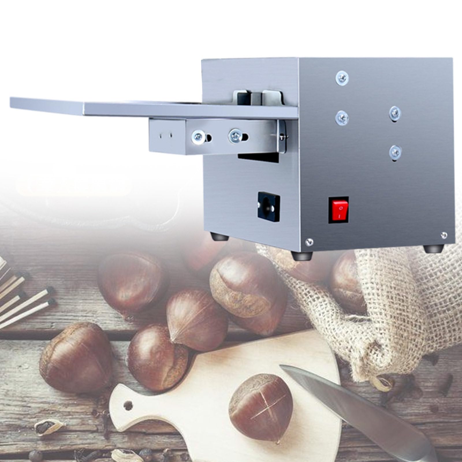 Descascaradora de castañas eléctrica comercial de 60W y capacidad 110 LB/H