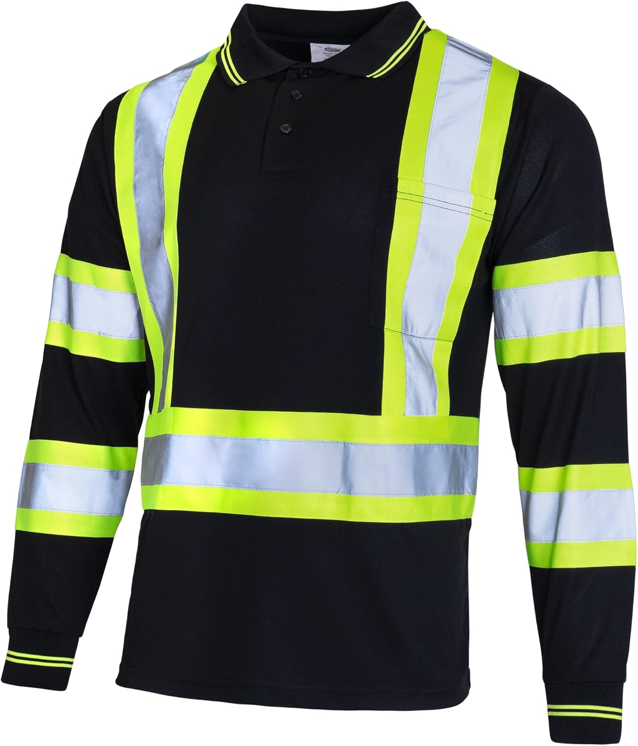 JORESTECH Safety Polo Shirt, Long Sleeve with High Reflective Tape, ANSI/ISEA Compliant, Bk, YL, YLBK, and OR, XS - 4XL