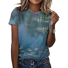 joo meryer Womens Starry Night T-Shirts Oversized Loose Fit Short Sleeve Casual Art Painting Tees