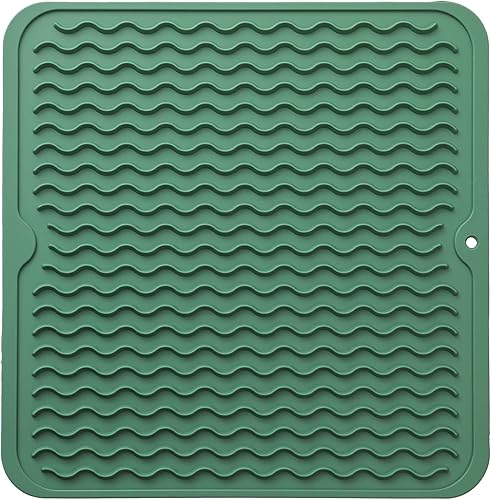 Miniatura 1058 de Tapete de silicona para secado de platos para múltiples usos, fácil de limpiar, ecológico, resistente al calor, tapete de silicona para encimera