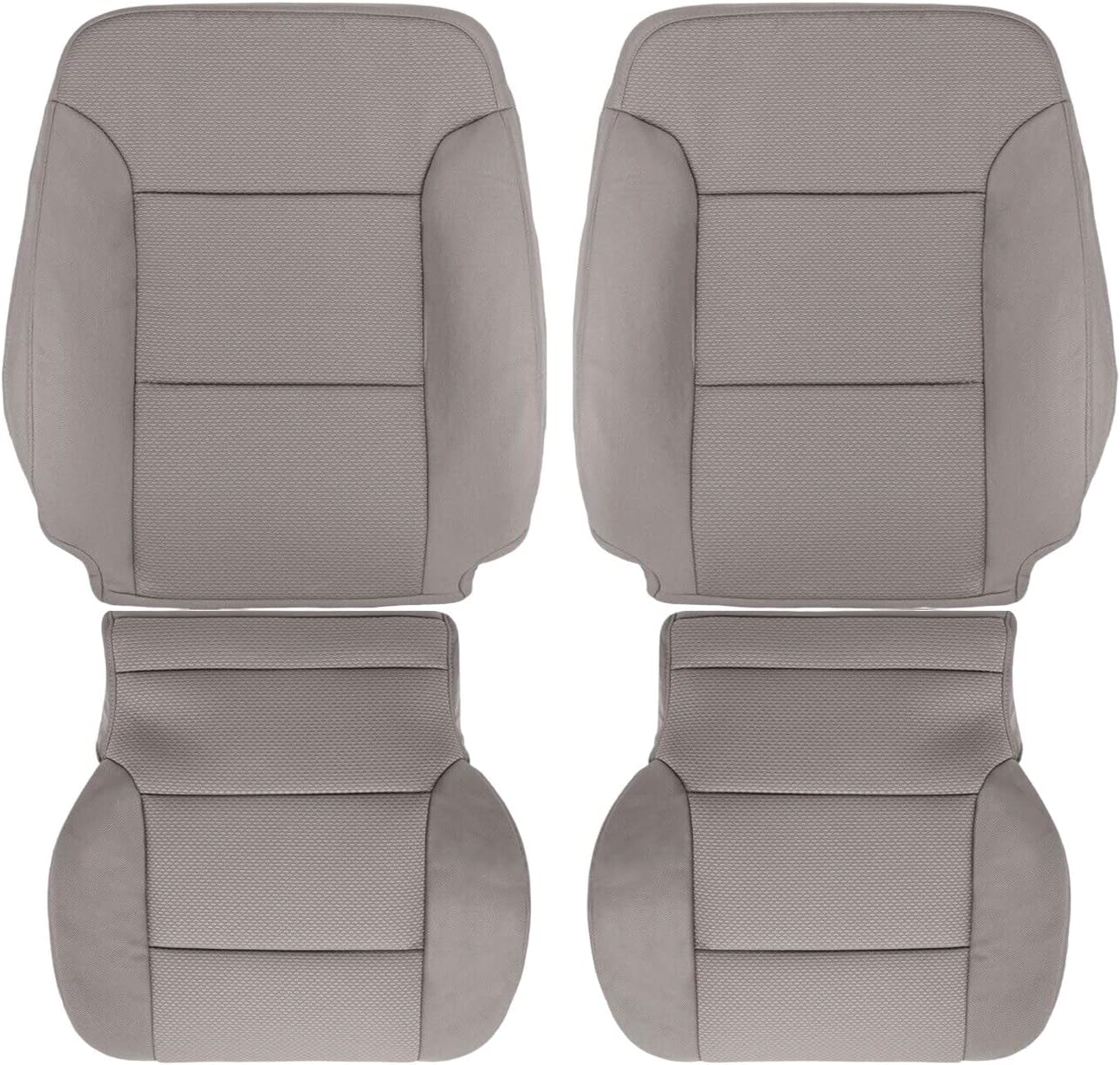 US Auto Seat Cover 2015 to 2019 Compatible with Chevy Silverado 2500 3500 2X Top & 2X Bottom Cloth Covers Tan